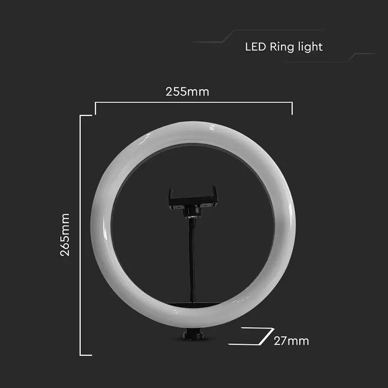 Selfie Led 7w 3200 5500k Ring Light 10 3in1 Cu Alimentare Usb V Tac Sku 23048