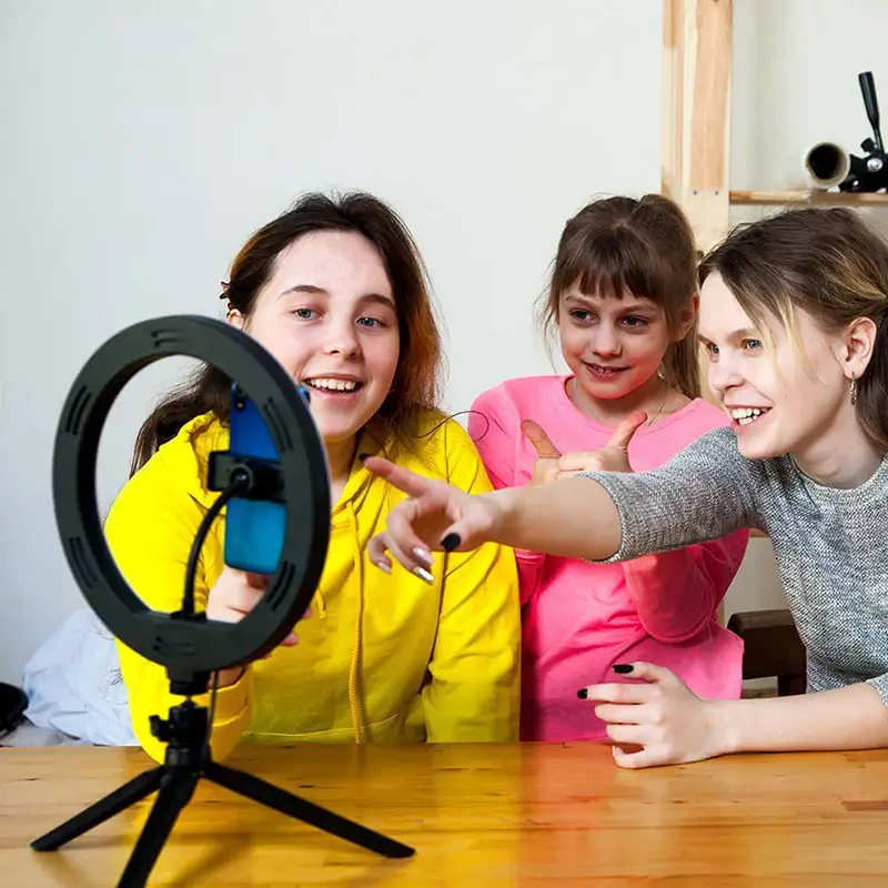 Selfie Led 7w 3200 5500k Ring Light 10 3in1 Cu Alimentare Usb V Tac Sku 23048