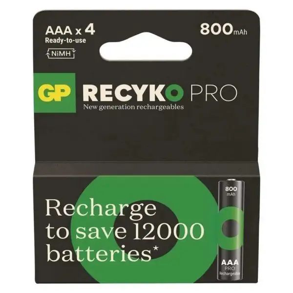 Set 4 acumulatori GP Recyko Pro AAA R3 800mAh 1.2V NiMH GP85AAAHCBR21-2TLB4 Set 4 acumulatori GP Recyko Pro AAA R3 800mAh 1.2V NiMH GP85AAAHCBR21-2TLB4