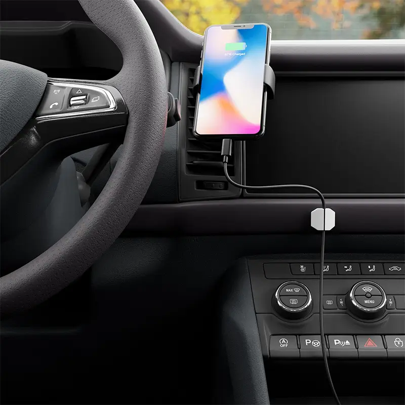 Set 5 Organizatoare Cabluri Cu Adeziv Albe Mk5539 Deleycon