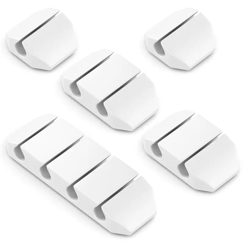 Set 5 organizatoare cabluri cu adeziv albe MK5539 deleyCON