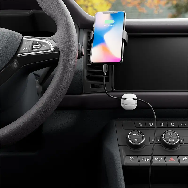 Set 6 Organizatoare Cabluri Cu Adeziv Negre Mk5542 Deleycon