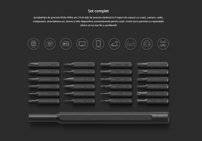 Set Surubelnita Cu 24 Varfuri De Precizie Xiaomi 24in1 Bhr4680gl