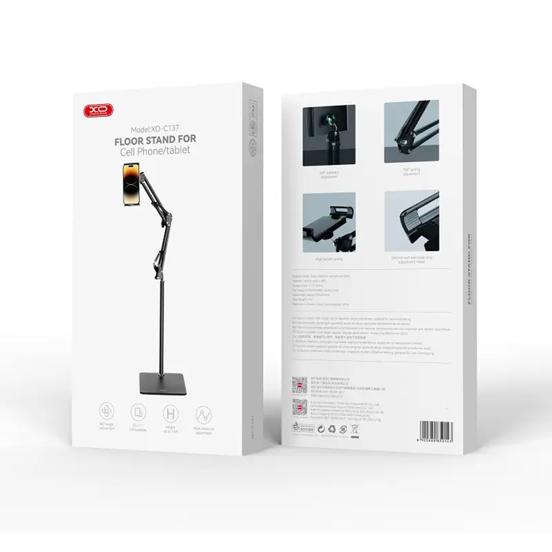 Suport Portabil Max 135m Pentru Smartphone Cu Brat Reglabil Negru Xo C137