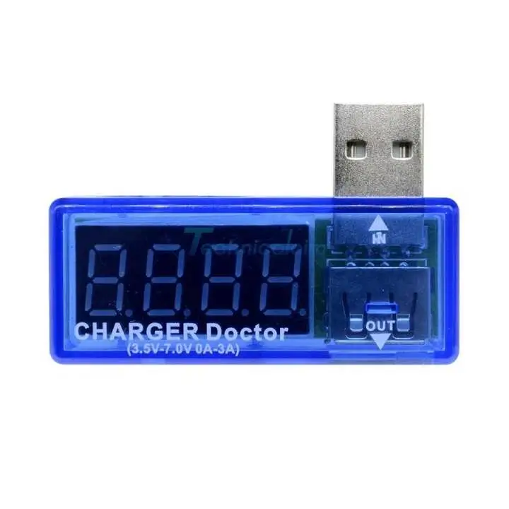 Tester Usb Ampermetru 0a 3a Voltmetru 35v 7v Albastru
