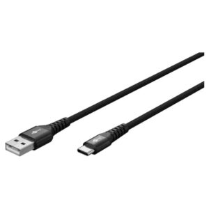 Cablu Extrem De Flexibil Din Silicon Si Textil 3m Usb C 3.1 – Usb A 3.0 Supersoft Cu Mufe Metalice 3a 15w Goobay 74528