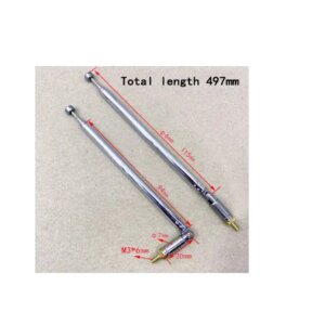 Antena telescopica 5 segmente 140-497mm + balama si surub 3mm ANTENA-RADIO4