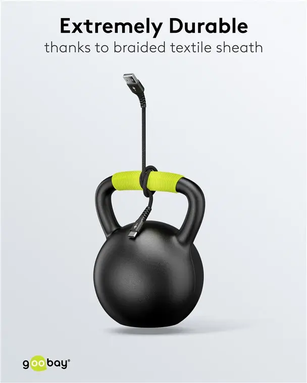 Cablu Extrem De Flexibil Din Silicon Si Textil 3m Usb C 31 Usb A 30 Supersoft Cu Mufe Metalice 3a 15w Goobay 74528