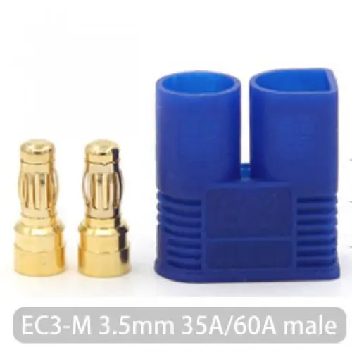 conector alimentare dc ec3 tata 25a 500v 2 pini 12awg drept albastru amass ec3 m 1