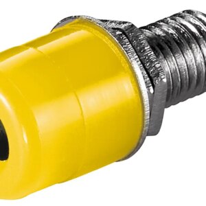 Priza banana galbena 4mm pentru montare pe panou cu lipire Goobay 11672