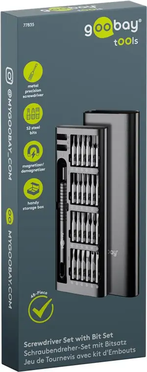 Set Surubelnita De Inalta Calitate Cu 48 Biti 28mm Otel S2 De Precizie Goobay 77835