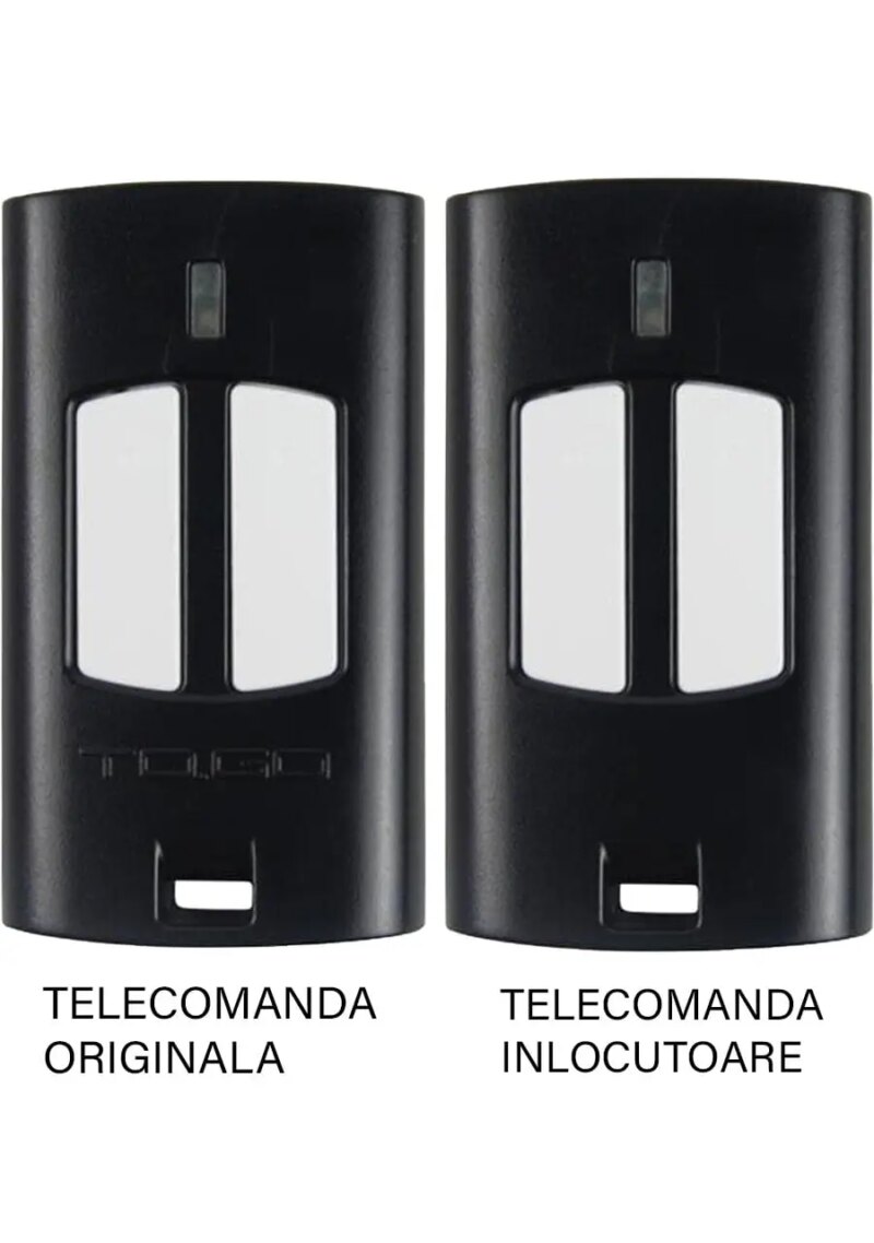 Telecomanda inlocuitoare poarta garaj 2 butoane cod saritor frecventa 433.92MHz Beninca TO.GO2WV compatibila cu originalul (801)