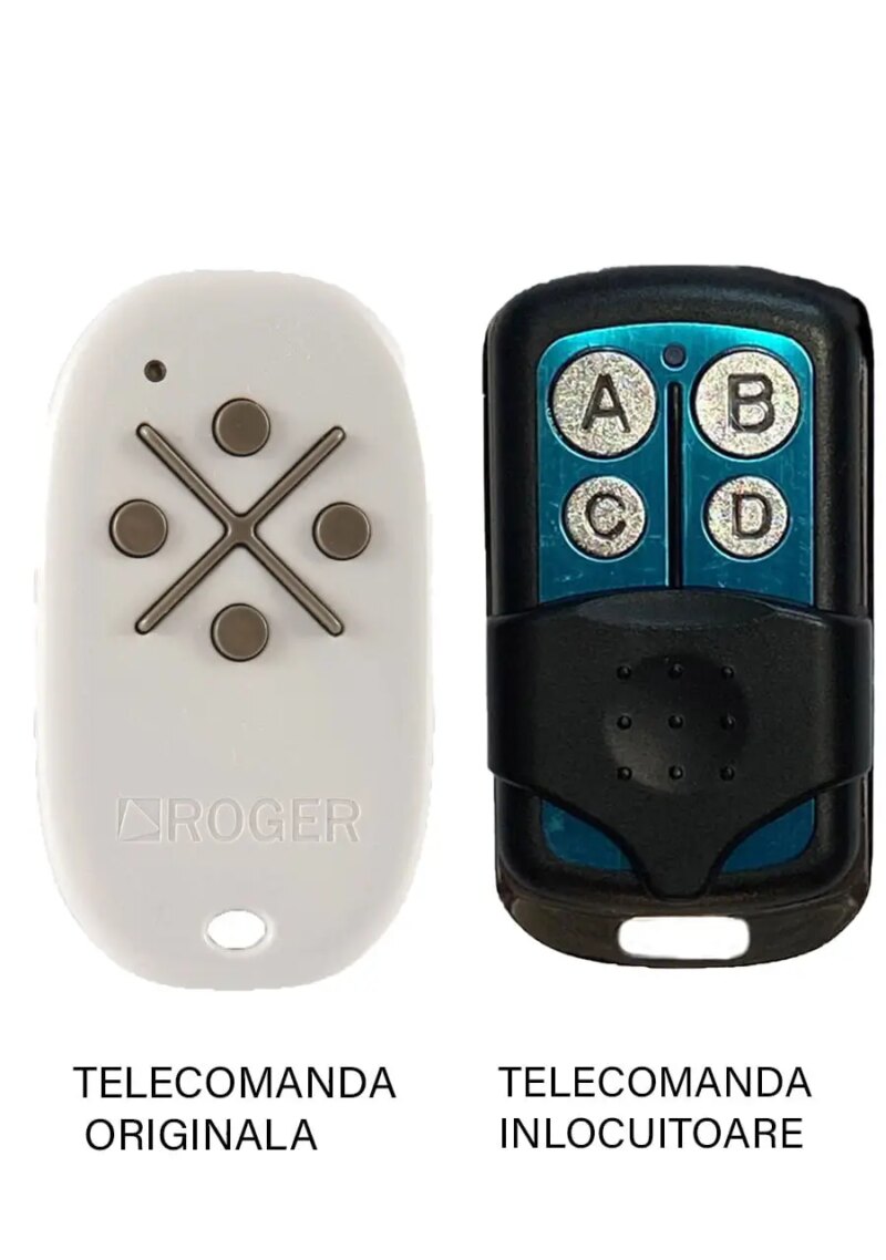 Telecomanda inlocuitoare poarta garaj de 2 si 4 canale cod fix 433.92MHz Roger M80 compatibila cu originalul (846) Telecomanda inlocuitoare poarta garaj de 2 si 4 canale cod fix 433.92MHz Roger M80 compatibila cu originalul (846)