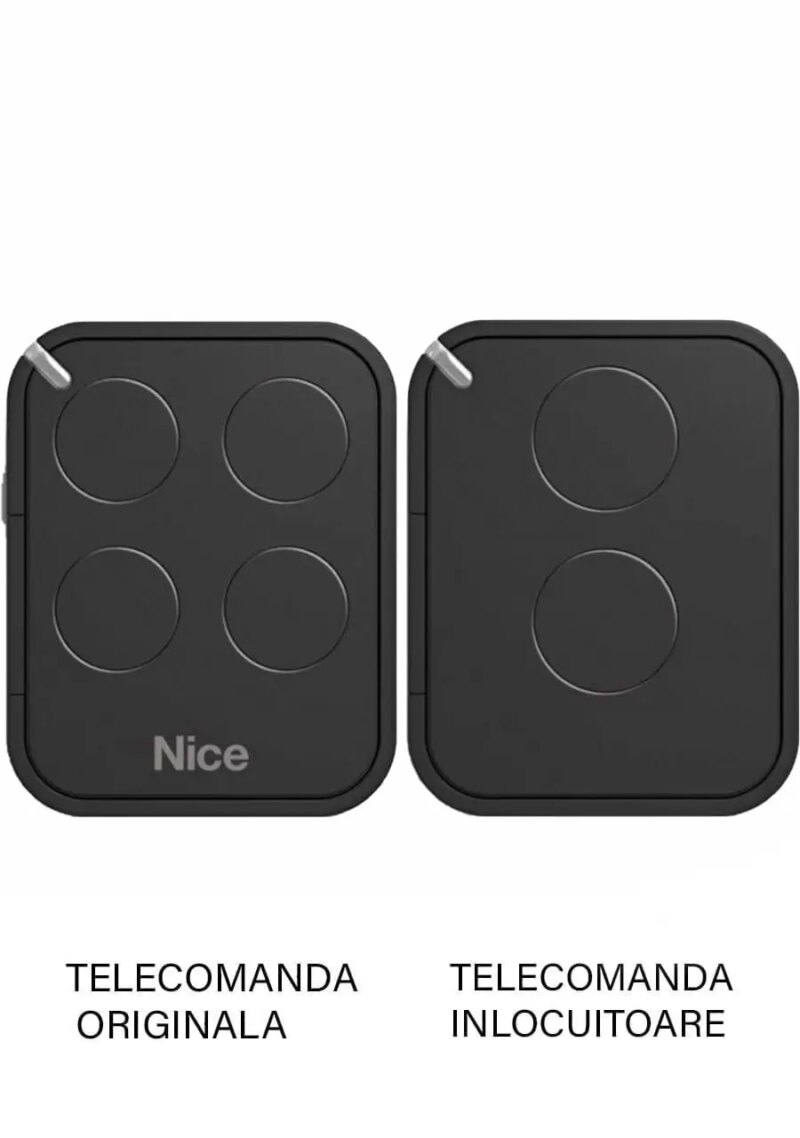 Telecomanda inlocuitoare poarta garaj de doua canale cod saritor 433.92MHz Nice Flo 2 R-E compatibila cu originalul (466)