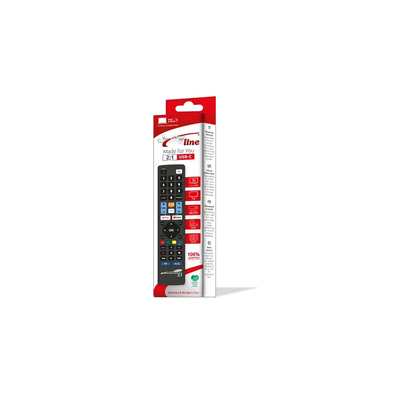 Telecomanda Universala 2:1 MadeForYou programabila prin cablu USB-C pentru TV /SAT /Pay TV /DTT /DVD /VCR /HI-FI /PS2 /Xbox 1770