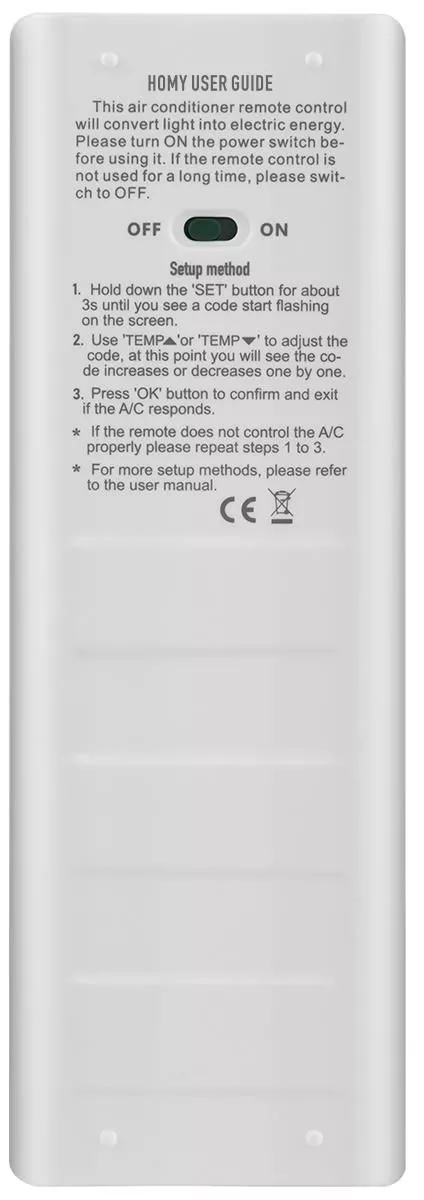 Telecomanda Universala Pentru Aparate De Aer Conditionat Well Homy Cu Panou Solar