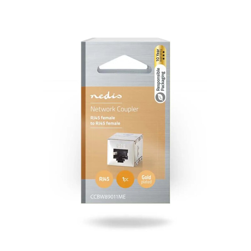 Adaptor Prelungitor De Retea Nedis Ccbw89011me Gigabit Cat6 Rj45 8p8c Mama Rj45 8p8c Mama Ecranat Metal