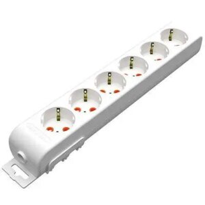 Bloc prelungitor electric 6 prize schuko 16A 3500W alb Ri-tech Mutlusan 001 175 610001 00 00