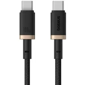 Cablu alimentare /date Baseus Dura Fast Charging Data 2m USB Type-C - USB Type-C 100W braided galben+negru P10377803U01-02