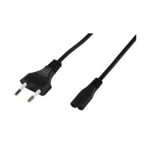 Cablu alimentare TV /Radio /Casetofon cu 2 pini 2x0.5mmp 2.5m negru Well CABLE-701-2.5-WL