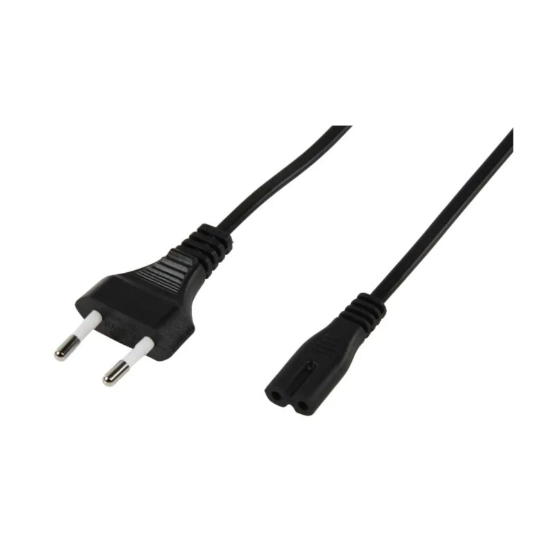 Cablu alimentare TV /Radio /Casetofon cu 2 pini 2x0.5mmp 2.5m negru Well CABLE-701-2.5-WL