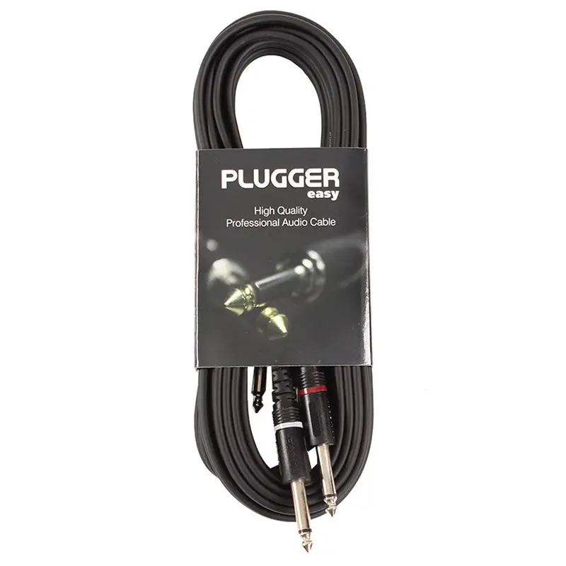 cablu audio professional 2 x jack 635 tata mono 2x jack 635 tata mono 6m plugger plu cabb jmmjmm 6m00 eas 1