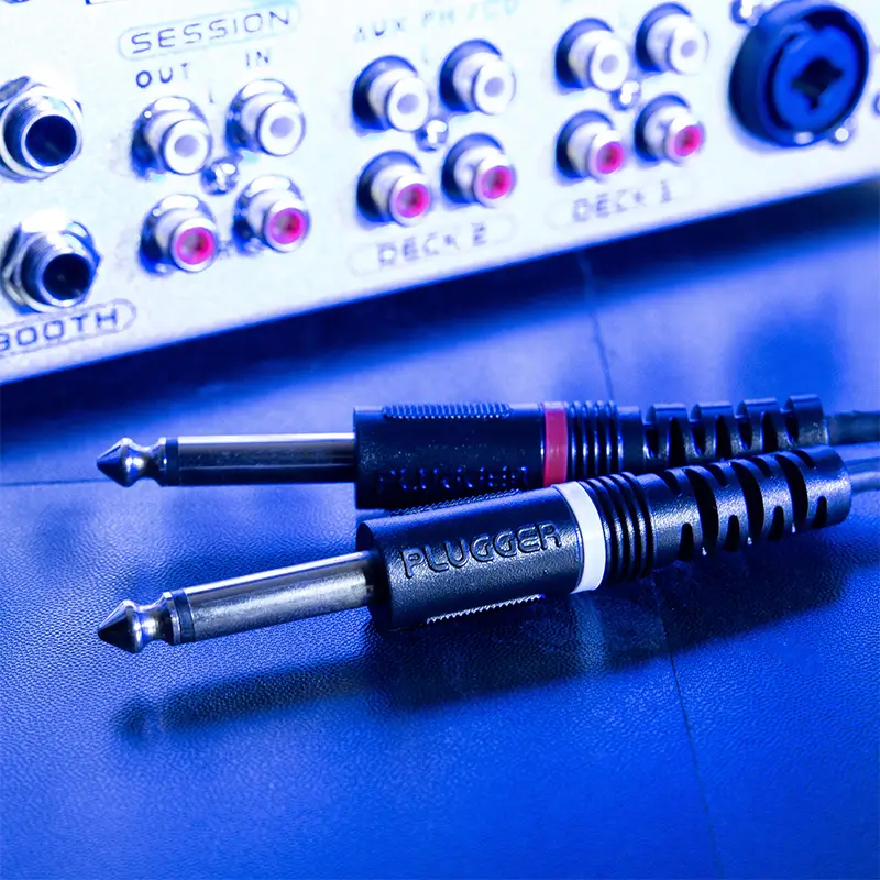 cablu audio professional 2x jack 635 mm tata mono 2x rca tata 6m plugger plu cabb rm0jmm 6m00 eas 2