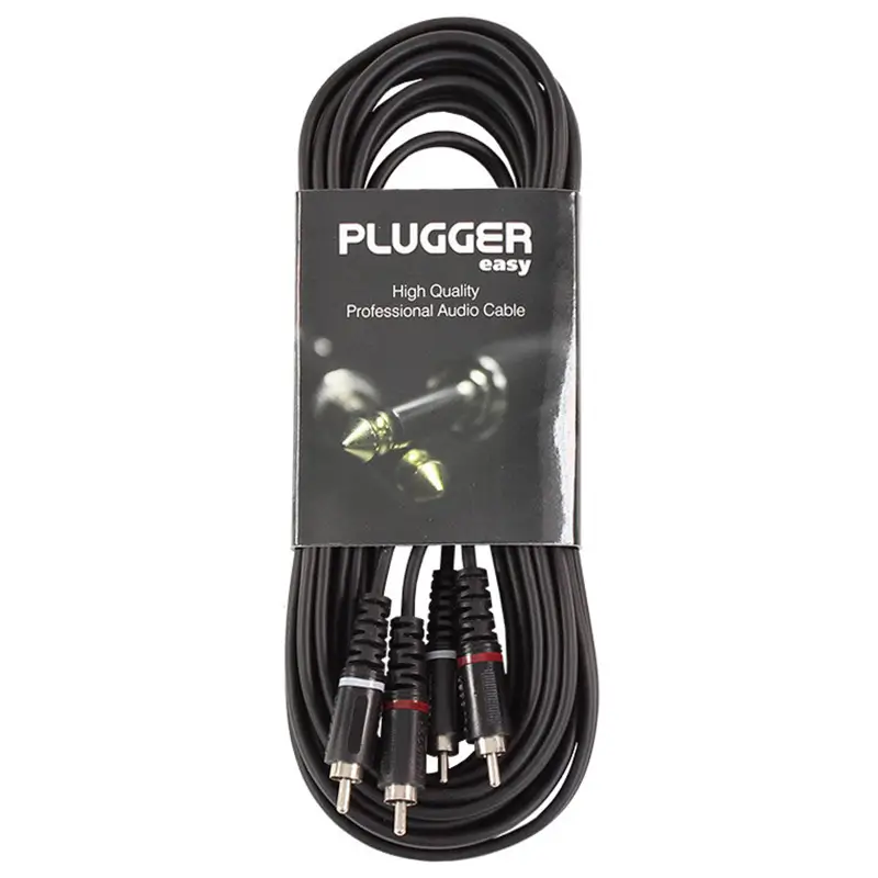 cablu audio professional 2x rca tata 2x rca tata 6m plugger plu cabb rm0rm0 6m00 eas 1