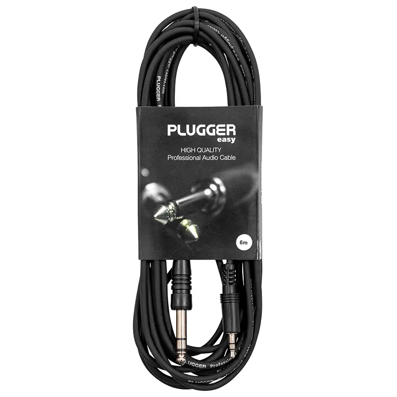 cablu audio professional jack 35 mm tata stereo jack 635 mm tata stereo 6m plugger plu cabs mmsjms 6m00 eas 1