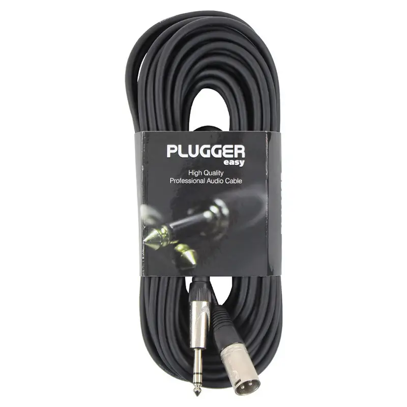 cablu audio professional xlr tata jack 63 mm tata stereo 15m plugger plu cabs xm3jms 15m0 eas 1