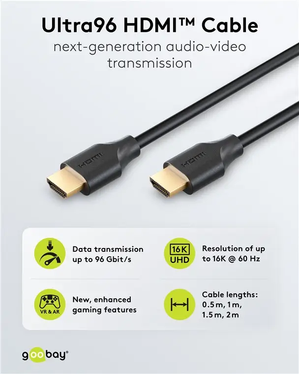 Cablu Hdmi V22 05m Ultrahd Earc 16k 60hz 96gbit S 8k 60hz 4k240hz Goobay 80073