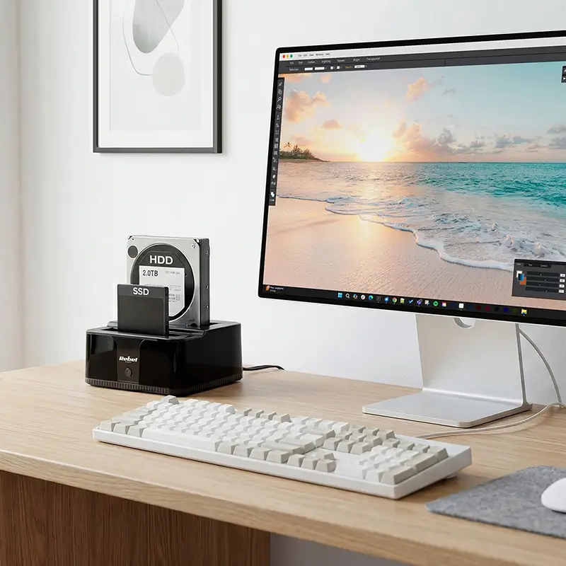 Docking Station Hdd 35 25 Ssd Microsd Sd Hub Usb 30 20tb Rebel Kom01041