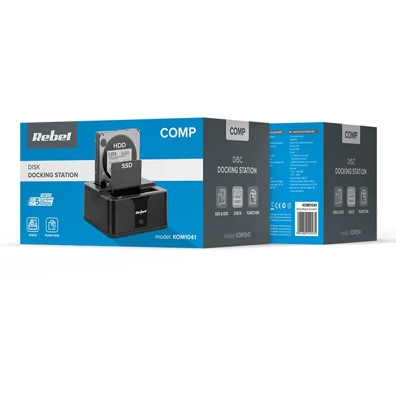 Docking Station Hdd 35 25 Ssd Microsd Sd Hub Usb 30 20tb Rebel Kom01041
