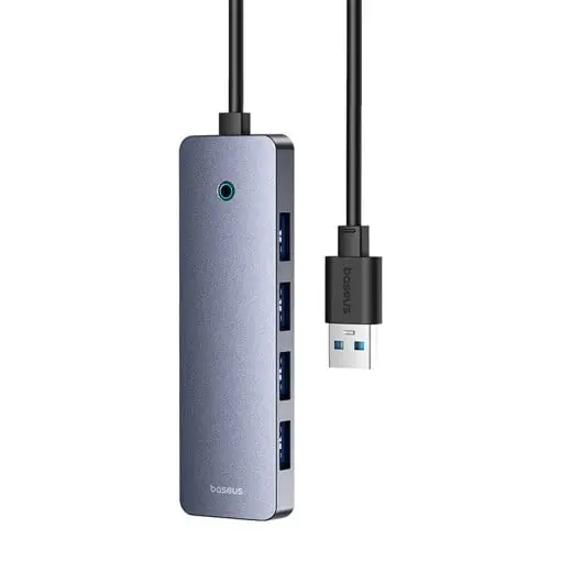 hub extern baseus b0005280b811 02 ultrajoy 4 in 1 input usb output usb type c 4x usb30 cablu 100cm gri 3