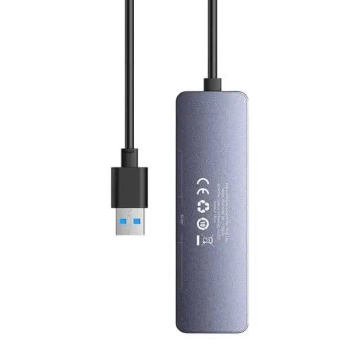 hub extern baseus b0005280b811 02 ultrajoy 4 in 1 input usb output usb type c 4x usb30 cablu 100cm gri 4