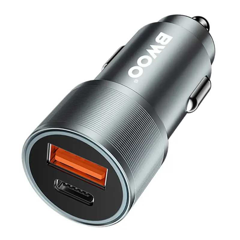 incarcator auto 12 24v 38w 1x usb c pd 20w 1x usb a qc 18w bwoo bo cc73 3
