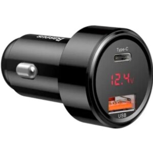 Incarcator auto Baseus CCMLC20C-01 Magic Series PPS 45W/6A 1x USB 4.5V/5A 1x USB Type-C 5V/3A - bricheta auto afisaj digital neg