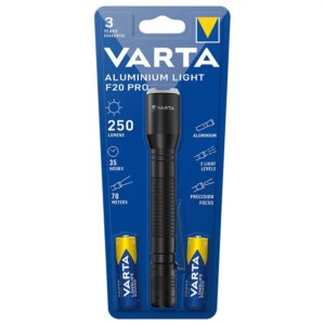 Lanterna LED Aluminium Light F20 PRO VARTA 16607 4W 250lm 2xAA incluse