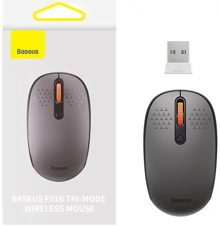 Mouse Baseus B01055503833-00 wireless 2.4GHz si Bluetooth optic 800/1200/1600dpi butoane/scroll 3/1 gri 1 mouse baseus b01055503833 00 wireless 24ghz si bluetooth optic 800 1200 1600dpi butoane scroll 3 1 gri 1