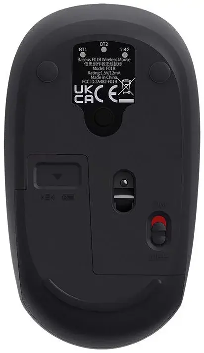 Mouse Baseus B01055503833-00 wireless 2.4GHz si Bluetooth optic 800/1200/1600dpi butoane/scroll 3/1 gri 3 mouse baseus b01055503833 00 wireless 24ghz si bluetooth optic 800 1200 1600dpi butoane scroll 3 1 gri 3