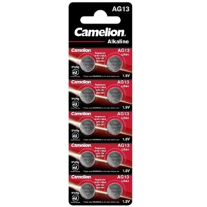 Set 10 baterii alkaline LR44 AG13 1.5V CAMELION GERMANY G13-BP10