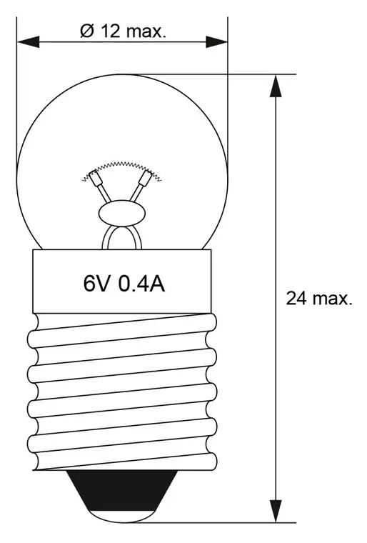 Set 10 Becuri E10 6v 400ma Tip Glob Incandescent Goobay 9581 10