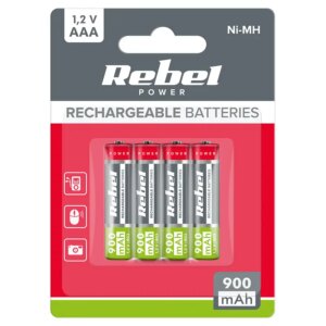 Set 4 acumulatori Rebel NI-MH AAA R3 900mAh 1.2V BAT2013