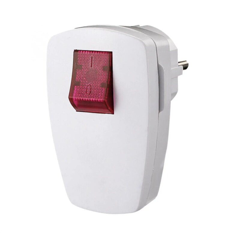 Stecher schuko 16A 3500W alb cu impamantare cu intrerupator cu bec Home 0795S