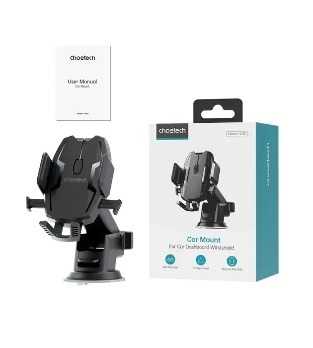 Suport Auto Universal Pentru Telefon Prindere Pe Bord Parbriz Sau Ventilatie Brat Telescopic H043 Choetech