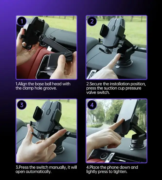Suport Auto Universal Pentru Telefon Prindere Pe Bord Parbriz Sau Ventilatie Brat Telescopic H043 Choetech