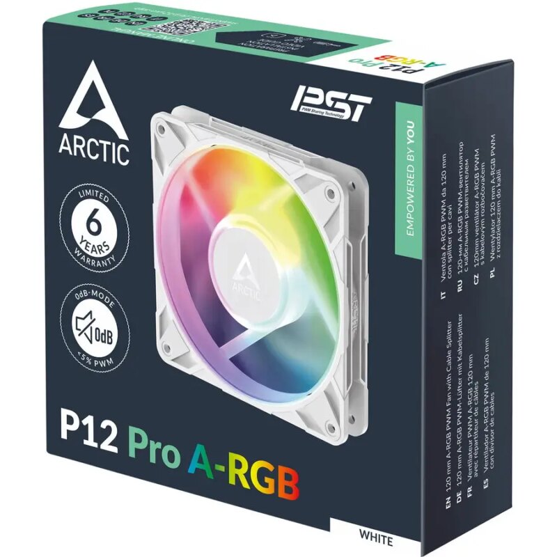Ventilator P12 Pro A Rgb 120x120x25mm Pwm 600 3000rpm 4 Pin Alb Arctic Acfan00311a