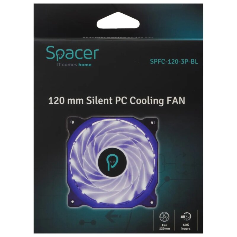 Ventilator Spacer Pc Silent 120x120x25 Mm Blue Light Hydraulic Bearing 34cfm 3 Pin Spfc 120 3p Bl