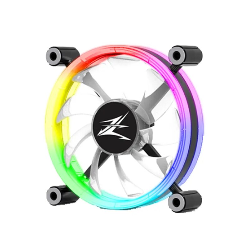Ventilator Zalman Zm Lf120 120mm 800 1300rpm Ebr Bearing 43cfm 2x Inel Led Rgb 4 Pin Pwm Negru