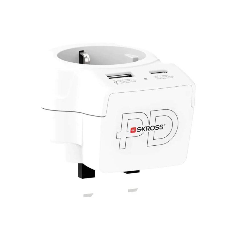 adaptor priza skross 1500283 e eu la uk usb a usb c 20w 3